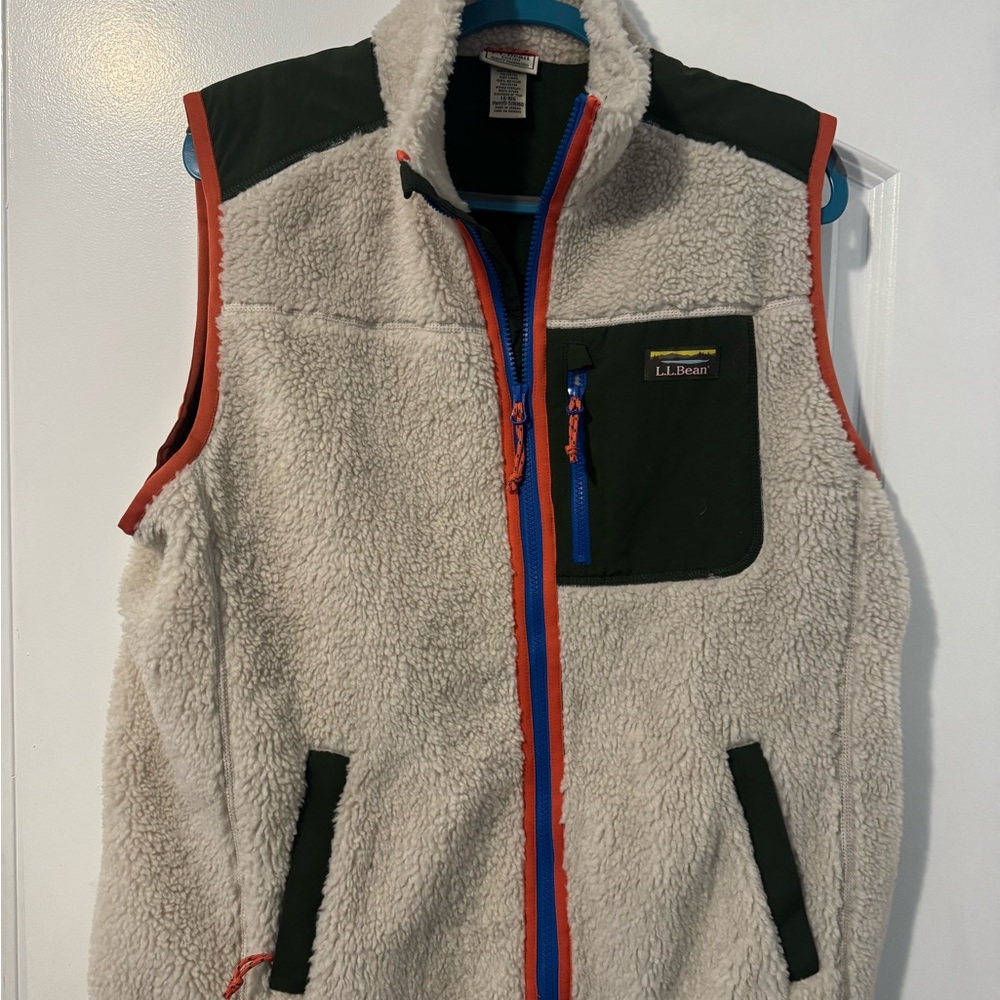 L.L. Bean Olive Green Fleece Vest